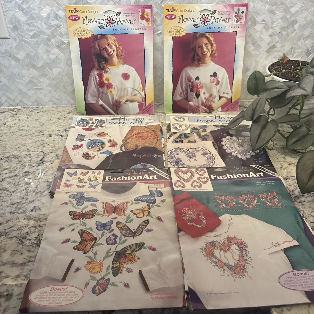 Vintage LOT 6 Daisy Kingdom other brands as well No‎ Sew Iron On Fabric Applique